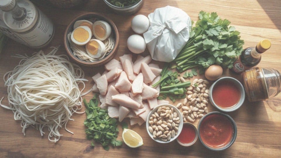 Jakie są składniki pad thai z kurczakiem?
