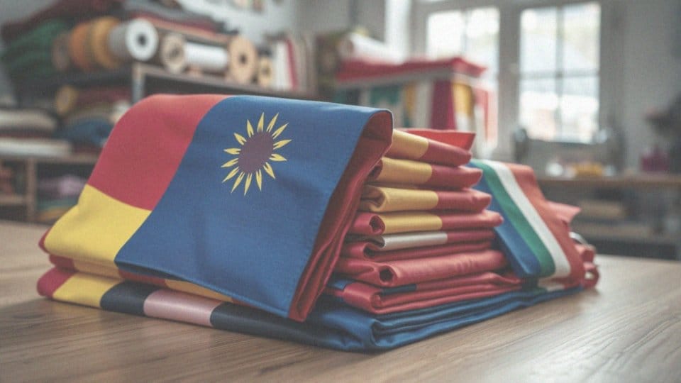 Jakie materiały są używane do produkcji flag Azji?