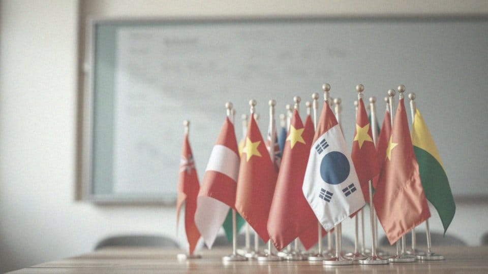 Flagi Azji z podpisami – edukacyjne odkrywanie różnorodności